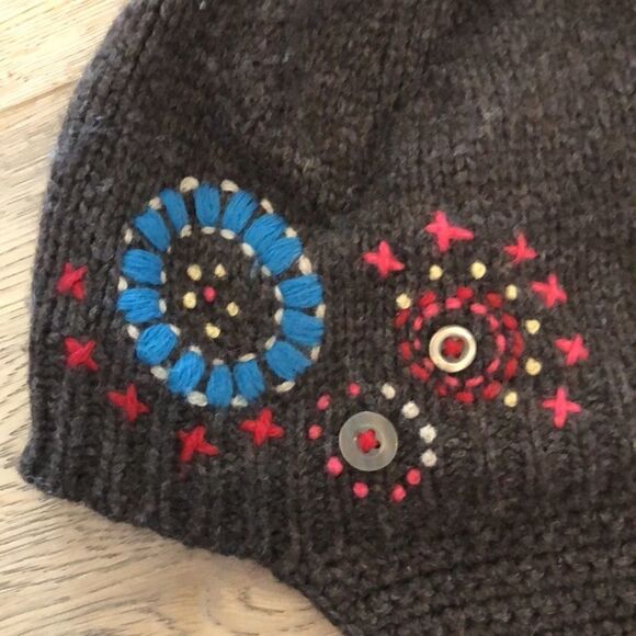 Oilily Brown Knit Hat with Brim Girls OS - Picture 2 of 6